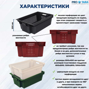 Ящик овощной 600x400x200 мм Арт. 102 усиленный Ящик овощной 600x400x200 мм Арт. 102 усиленный